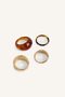 Women's Multi-Metallic and Patterned 4-Piece Ring Set I6605Axns - 2