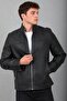High Collar Faux Leather Coat Kmd 873_50514-1 - 2