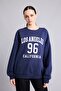Regular Fit Crew Neck Drop Shoulder Printed Sweatshirt I8230Ax26Au - 3