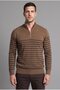 Standard Fit Half Zipper Striped Knitwear Sweater F1522Ax26Au - 2
