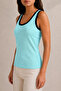 Women's Contrast Ribbed Wide Strap Ribbed Stretchy Regular Tank Top - 4