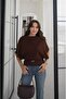 Brown Wes Bat Sleeve Belted Sweater - 3