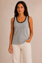 Women's Contrast Ribbed Wide Strap Ribbed Flexible Regular Fit Undershirt - 3