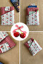 Fabric Book Cover with Pockets, Cherry Patterned Checkered Book Lover Gift - 8