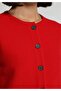 Regular Fit Round Neck Plain Women's Red Cardigan - 4
