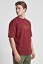Men Crew Neck Short Sleeve Graphic Print T-Shirt, Maroon - 3