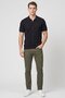 Men Relaxed Fit Short Sleeve Eyelet Casual Shirt, Black - 2