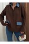 Women's Pocket and Collar Denim Detail Buttoned Knitwear Cardigan - 5