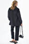 Houndstooth Pattern Stand Collar Jacket Black - 5