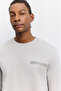 Men's Gray Crew Neck Injection Printed Interlock Sweatshirt A62Y1214 - 2