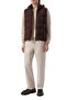 Men's Quilted Patterned Down-Filled Hooded Zippered Brown Vest - 2