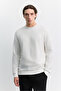Men's Ecru Crew Neck Jacquard Sweatshirt A62Y1256 - 6