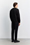 Men's Black Crew Neck Injection Printed 3 Thread Raised Sweatshirt A62Y1291 - 4