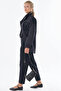 Houndstooth Pattern Stand Collar Jacket Black - 4
