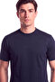 Men's Comfortable Fit Logo Embossed Cotton Short Sleeve Navy Blue T-Shirt - 3