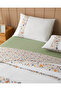 Bloomy Lines Cotton Single Bed Sheet Duvet Cover Set 160X220 cm Yellow - 3
