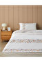 Bloomy Lines Cotton Single Bed Sheet Duvet Cover Set 160X220 cm Yellow - 2