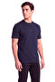Men's Comfortable Fit Logo Embossed Cotton Short Sleeve Navy Blue T-Shirt