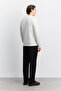 Men's Ecru Crew Neck Jacquard Sweatshirt A62Y1256 - 5
