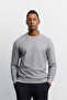 Men's Gray Crew Neck Full Jacquard Long Sleeve Sweater A62Y5002