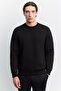 Men's Black Crew Neck Injection Printed 3 Thread Raised Sweatshirt A62Y1291 - 5