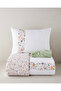 Bloomy Lines Cotton Single Bed Sheet Duvet Cover Set 160X220 cm Yellow