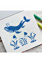 9PCS 5.1inch Sea Animal Stencils Set for Painting – Reusable Ocean Theme Drawing Templates for Wall - 4