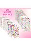 6124pcs Gem Stickers Jewels Crafts, 20 Sheets Self-Adhesive Rhinestone Jewel Stickers, Acrylic Face Bedazzling Gems Stick on, DIY Jewel Sticker for Face Makeup, Body, Eyes, Hair, Nails, Crafts - 2