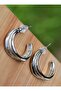 Hoop Earrings - Silver Color - - 2
