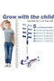 Skate Scooter for Kids 3 Wheel Kids Scooter with 4 Height Adjustable Handle Baby Scooter with LED PU Wheels Smart Kick Foldable Scooter for Baby Scooter for Kids 3 to 8 Years Boy Girl Blue - 3