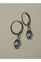 Nazar Beaded Mini Earrings - Silver Color - - 4