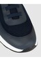 Genuine Leather Knitwear Navy Blue Men's Sneaker Shoes - 6