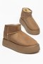 Mini Women's Mink Suede Ankle Boots with Furry Inside and Flat Sole Shoes - 2