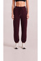 Women's Burgundy Modal Fabric Silky Textured Sweatpants