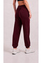 Women's Burgundy Modal Fabric Silky Textured Sweatpants - 5
