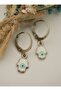 Nazar Beaded Mini Earrings - Silver Color - - 2