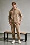 Men's Brown 3-Thread Hooded Fleece Tracksuit Set with Side Pockets - 2