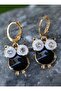 Enamel owl earrings - black - - 4