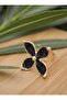 Enamel adjustable ring - black - - 5