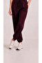 Women's Burgundy Modal Fabric Silky Textured Sweatpants - 2