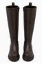Raccoon Women's Brown Leather Thick-Tooled Sole Side Zipper Below the Knee Riding Boots 5 cm Heel - 4