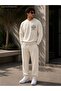 Men's Slow Life World Graphic Printed Crew Neck Regular Fit Men's Tracksuit Set /Straight Leg Bottom