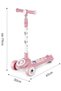 Skate Scooter for Kids 3 Wheel Kids Scooter with 4 Height Adjustable Handle Baby Scooter with LED PU Wheels Smart Kick Foldable Scooter for Baby Scooter for Kids 3 to 8 Years Boy Girl Pink - 2