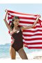 Coast Pocketed Beach Towel Red-White - 3