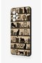 Samsung A52 Compatible Vintage Black Cat Patterned Silicone Case - 4
