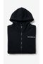 Women's Sweatshirt Black Hooded Zippered Pocket Cotton Comfortable Cut Casual Model Wnj3633-Bk - 5