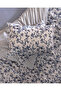 Marcelline Double 100% Cotton Ranforce Printed Bed Sheet and Duvet Cover Set - Navy Blue - 8
