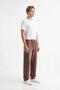 Men's Brown 3 Thread Rastered Sweatpants with Flat Legs, Comfortable Cut, Elastic Waistband and Pockets - 4