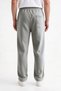 Men's Stone Color 3-Thread Rastered Sweatpants with Straight Legs, Relaxed Fit, Elastic Waistband and Pockets - 5