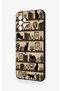 Samsung A13 Compatible Vintage Black Cat Patterned Silicone Case - 4